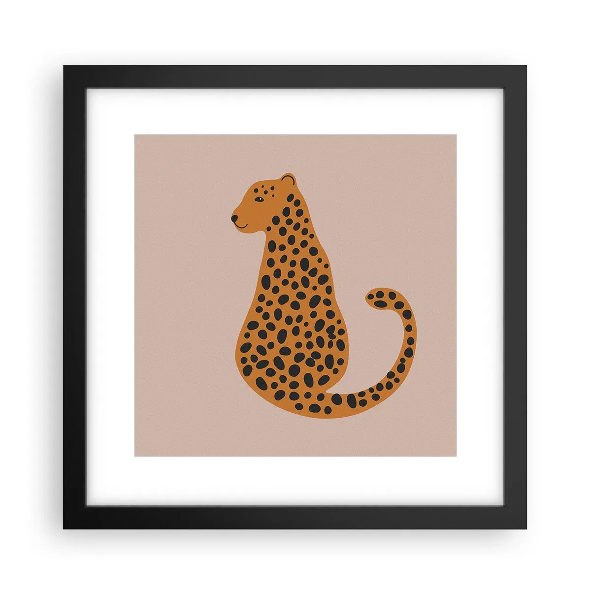 Plakát v černém rámu - Leopardní vzor je v módě - 30x30 cm
