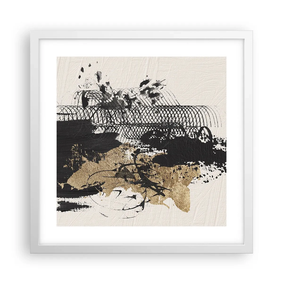 Plakát v bílém rámu - Kompozice s vášní - 40x40 cm