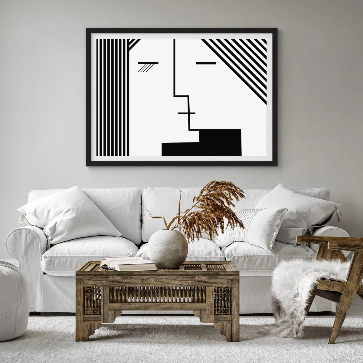 Plakát v černém rámu - Prostě polibek - 70x50 cm