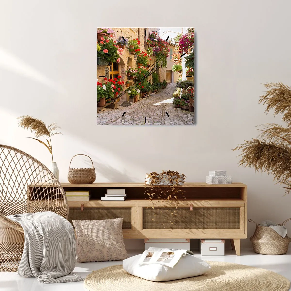 Nástěnné hodiny - V záplavě květin - 40x40 cm