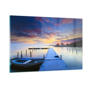 Obraz na skle - Fialovo-zlatý klid - 120x80 cm