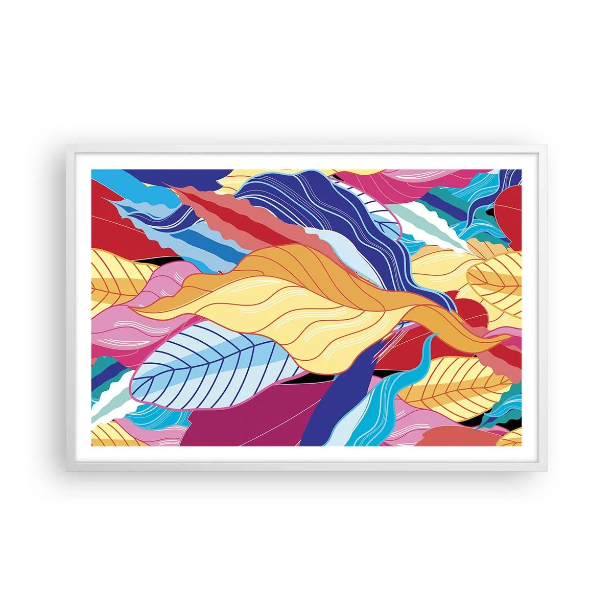 Plakát v bílém rámu - Barevný nepořádek - 91x61 cm