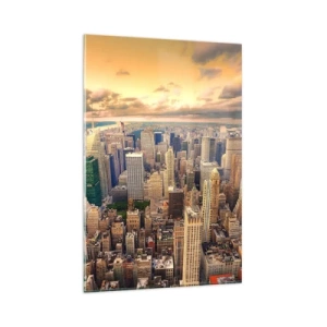 Obraz na skle - Pozlacené Metropolis - 80x120 cm