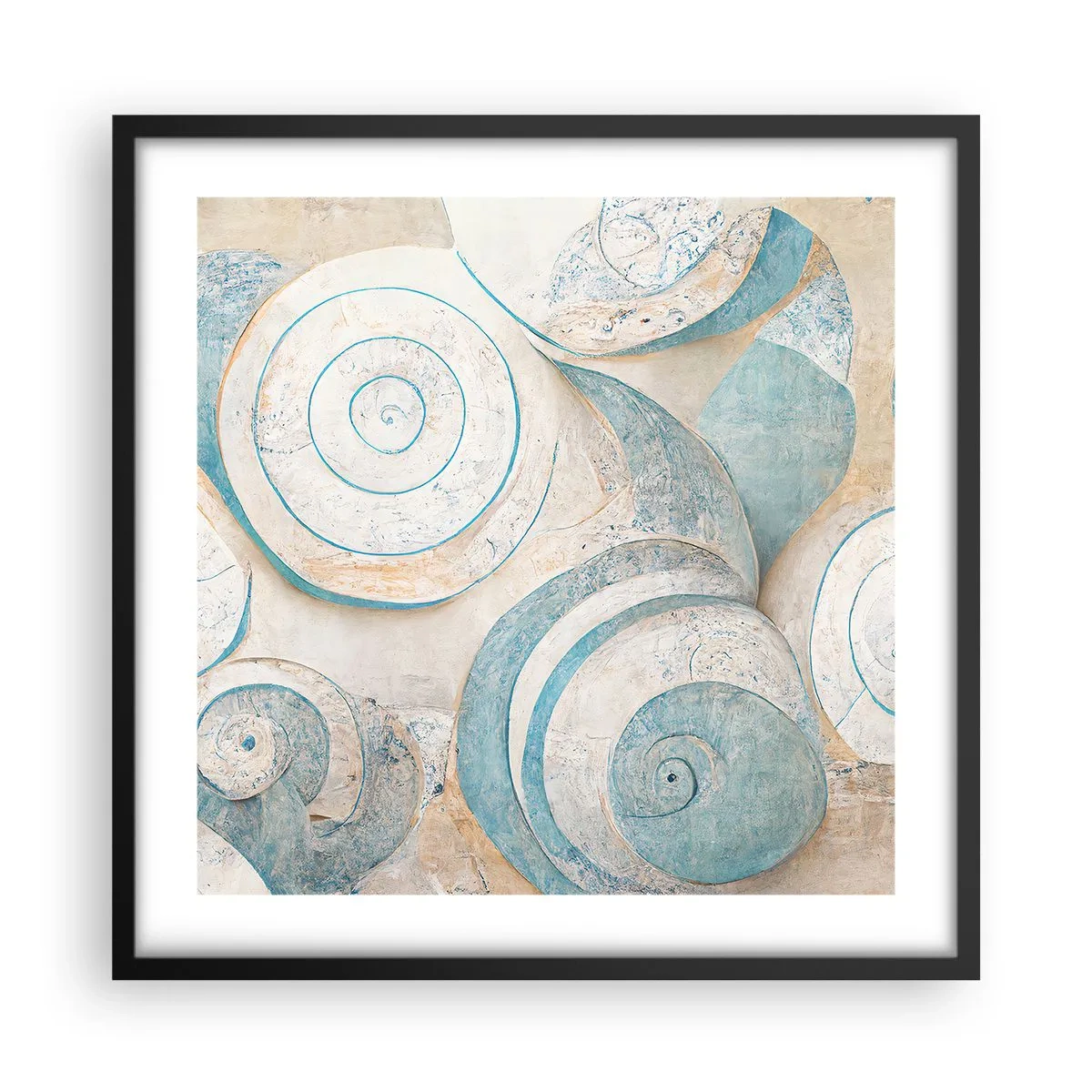 Plakát v černém rámu - Co skrývá mušle? - 50x50 cm