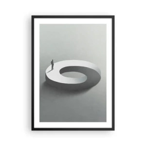 Plakát v černém rámu - Minimalistická postava na geometrické struktuře - 50x70cm - To pochopíš - Moderní nástěnná dekorace do obývacího pokoje a ložnice ARTTOR