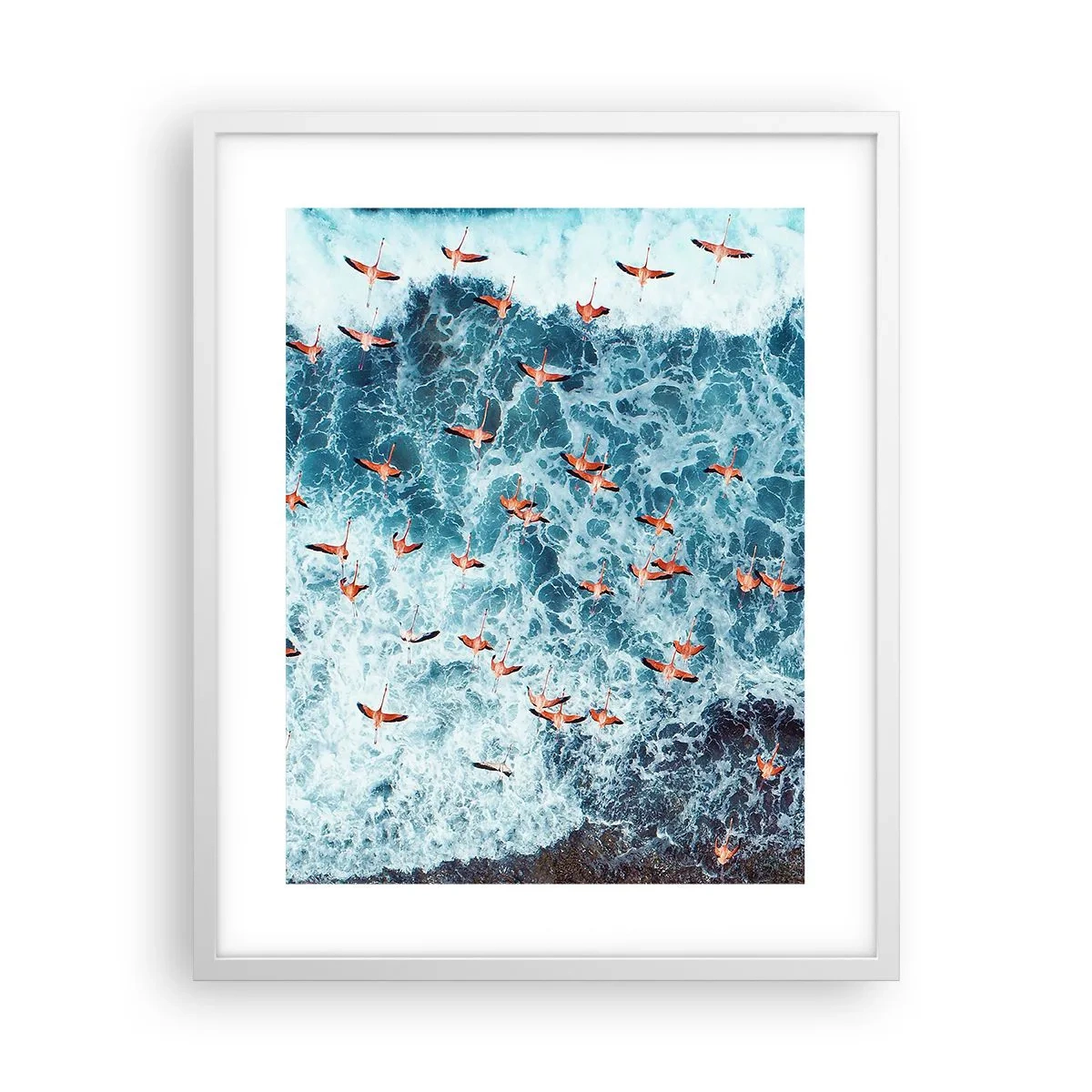 Plakát v bílém rámu - Přímořský průvod - 40x50 cm