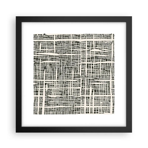 Plakát v černém rámu - Tkaná kompozice - 30x30 cm
