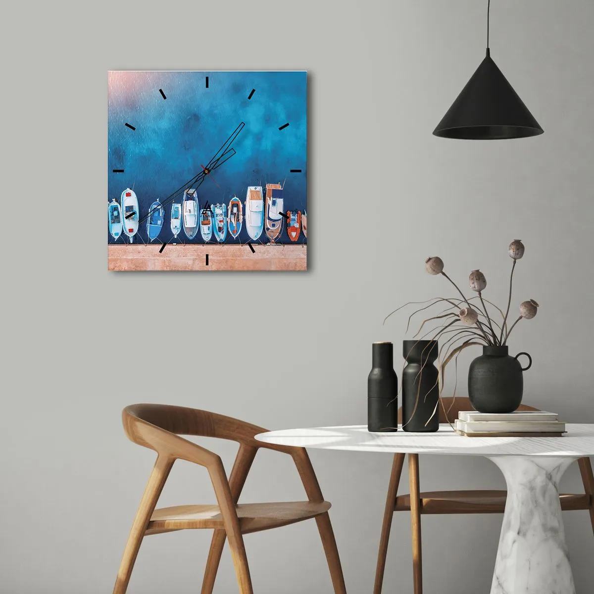 Nástěnné hodiny - V řadě za sebou - 40x40 cm