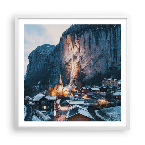 Plakát v bílém rámu - Světlý duch zimy - 60x60 cm