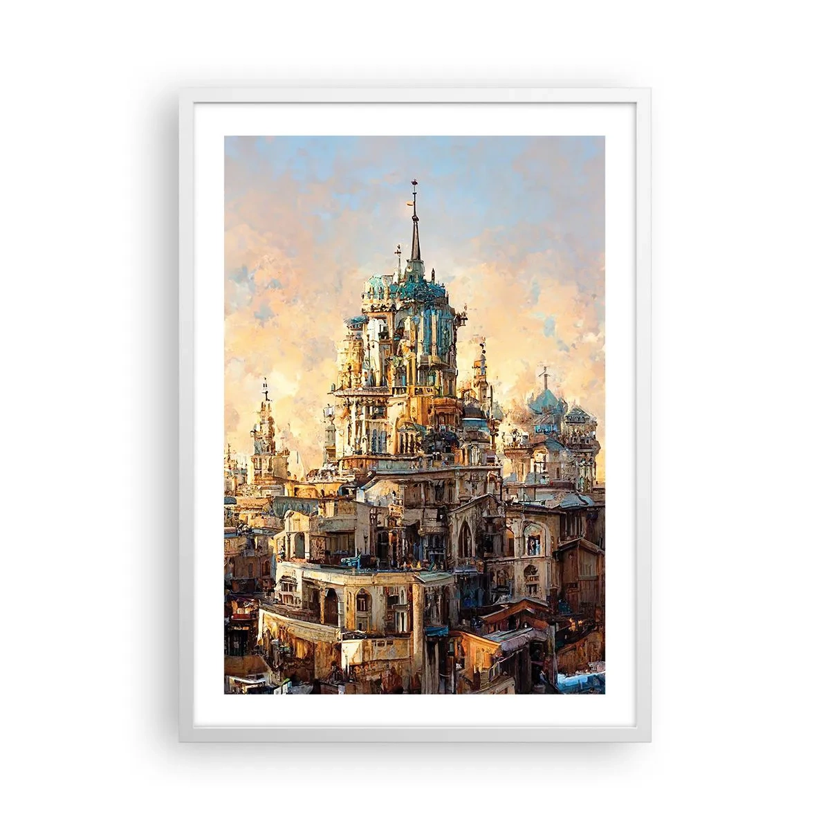 Plakát v bílém rámu - Město měst - 50x70 cm