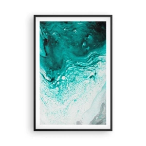 Plakát v černém rámu - Propadnout v bílé a tyrkysové - 61x91 cm