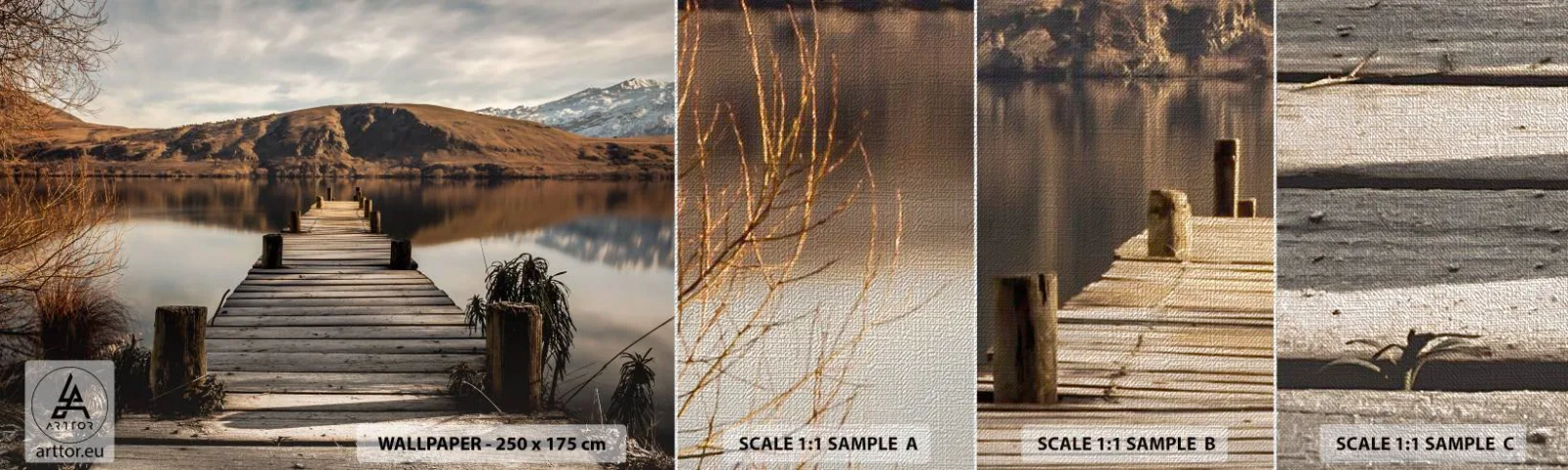 Vzor Fototapety Premium Canvas - Krajina v tichu - Krajina, Most, jezero - 100x30 cm