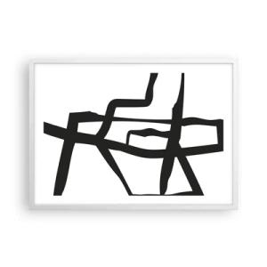 Plakát v bílém rámu - Černobílá konstrukce - 70x50 cm