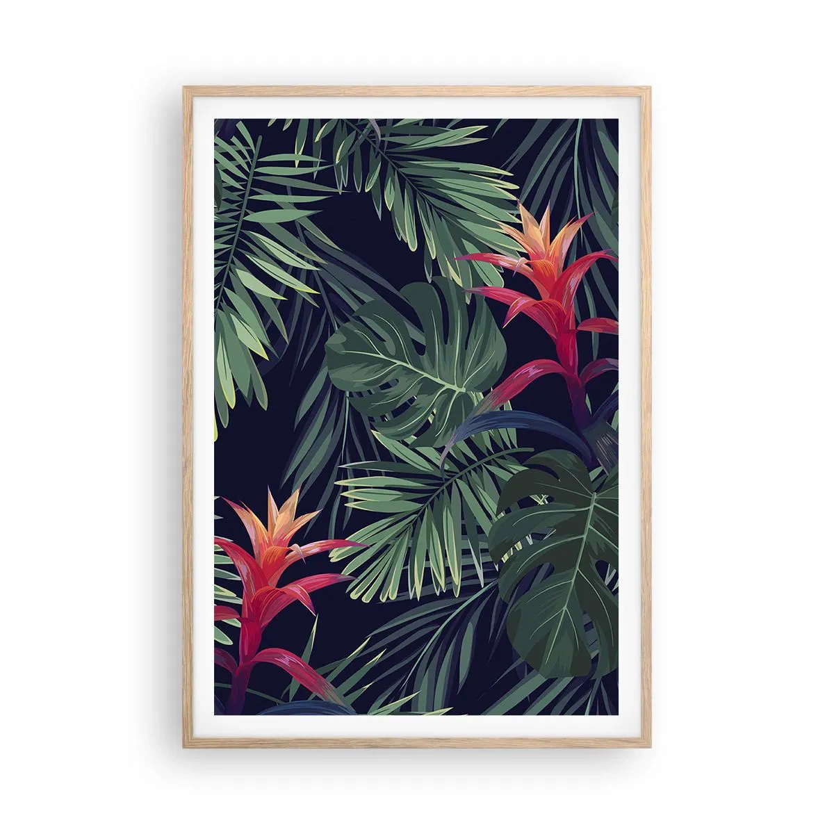 Plakát v rámu světlý dub - Vzplanout v zeleném - 70x100 cm