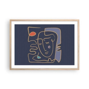 Plakát v rámu světlý dub - V zádumčivosti - 70x50 cm