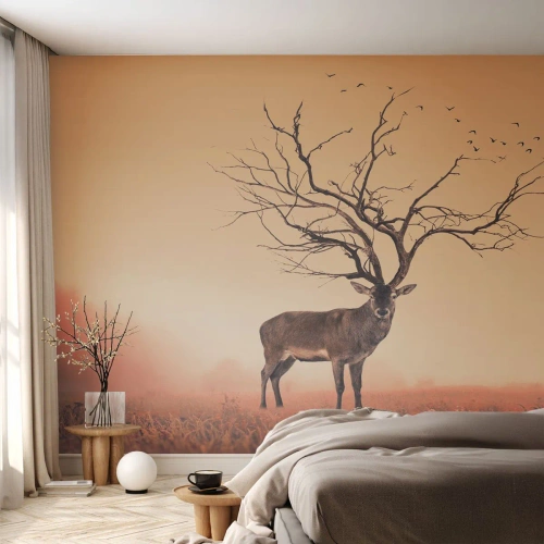Fototapeta Premium Canvas - Prajelen - věčný duch lesa - Abstrakce, Jelen, Příroda - 400x280 cm
