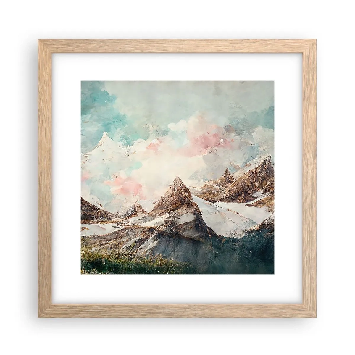 Plakát v rámu světlý dub - Skalní čepele - 30x30 cm