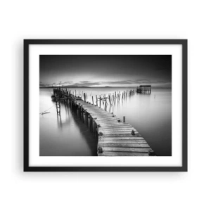 Plakát v černém rámu - Klid zapomenutého břehu - 50x40 cm