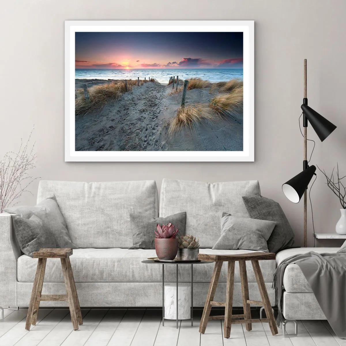 Plakát v bílém rámu - Za trochu lásky šel bych světa kraj… - 40x30 cm