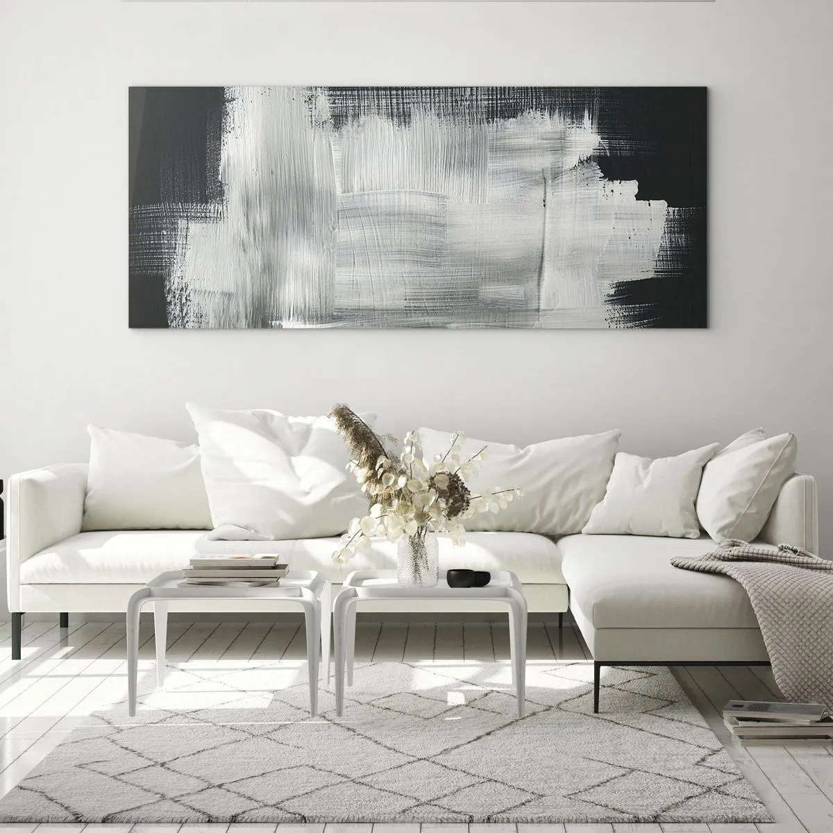 Obraz na skle - Utkané svisle a vodorovně - 100x40 cm