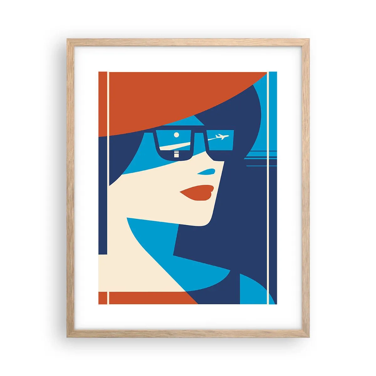 Plakát v rámu světlý dub - Prázdninová cesta - 40x50 cm