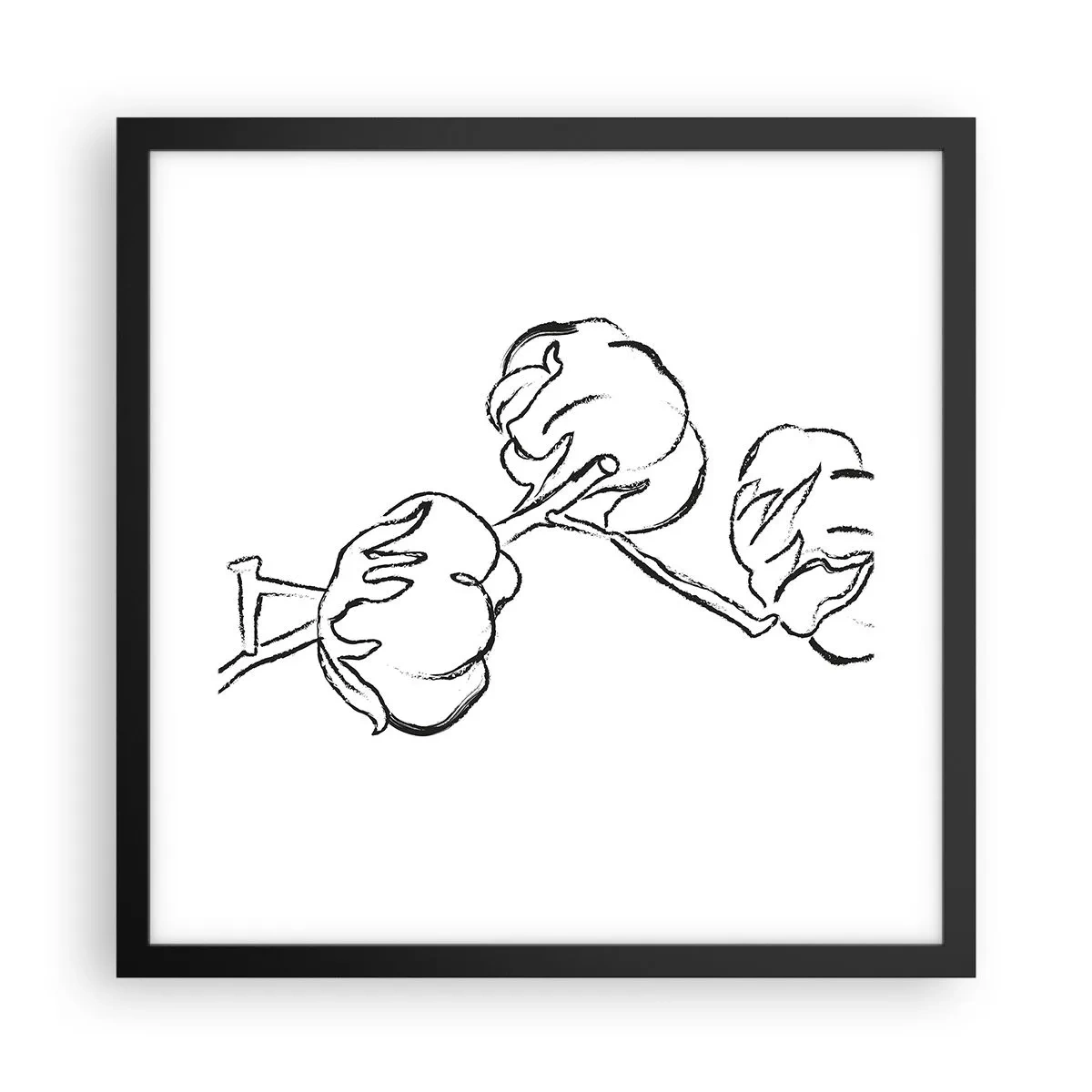 Plakát v černém rámu - Bavlněné chmýří - 40x40 cm