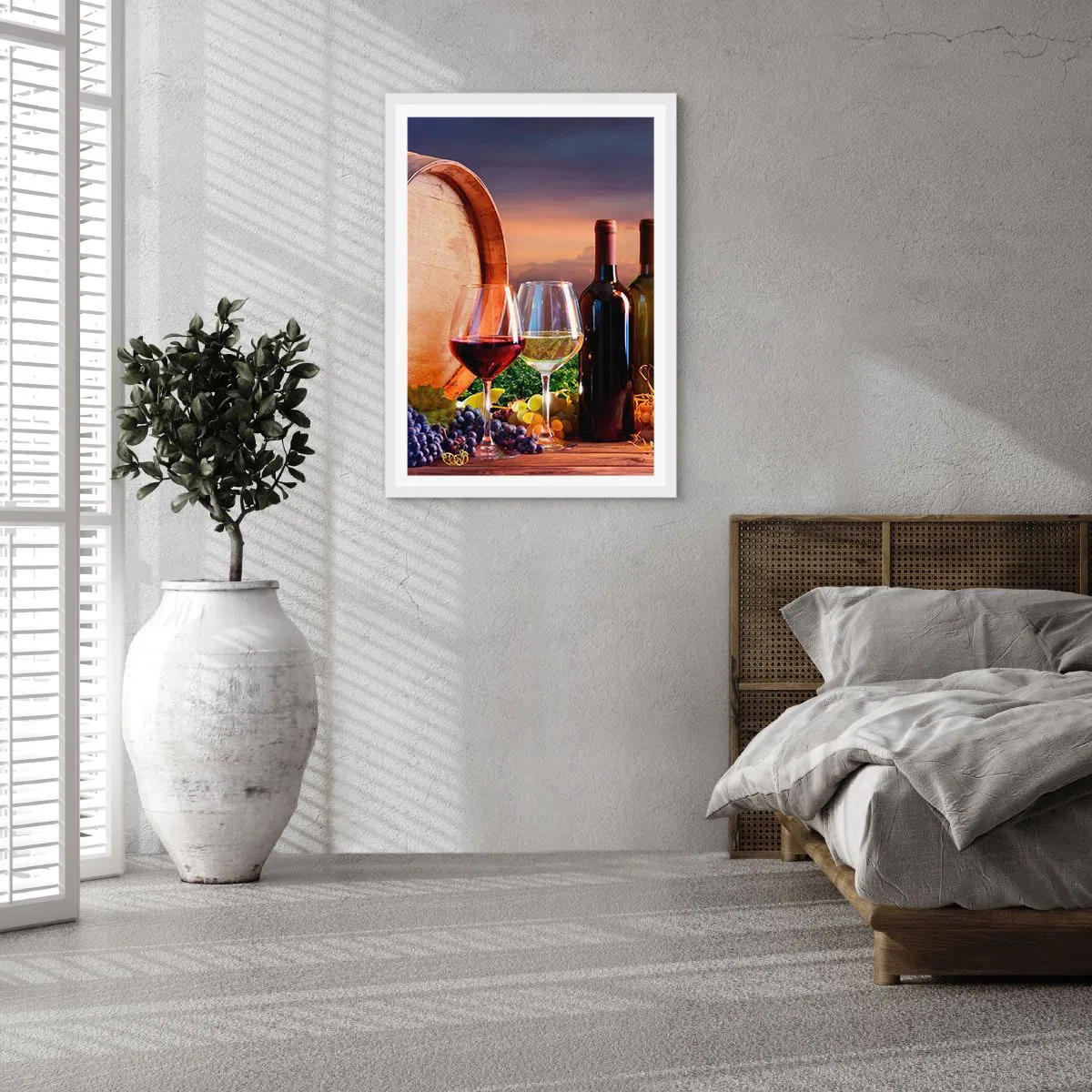 Plakát v bílém rámu - Tady má život chuť - 70x100 cm