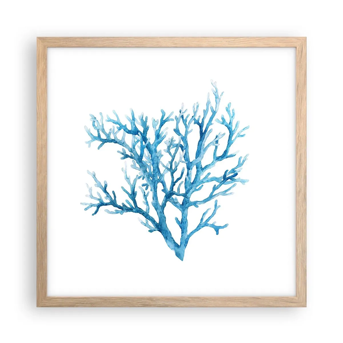 Plakát v rámu světlý dub - Mořský filigrán - 40x40 cm