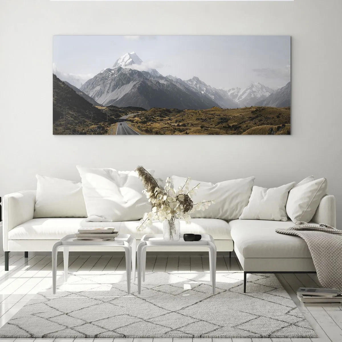 Obraz na skle - Cesta do srdce hor - 140x50 cm