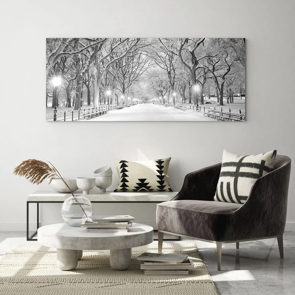 Obraz na skle - Čtyři roční období – zima - 100x40 cm
