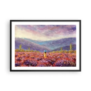 Plakát v černém rámu - V levandulovém světě - 70x50 cm