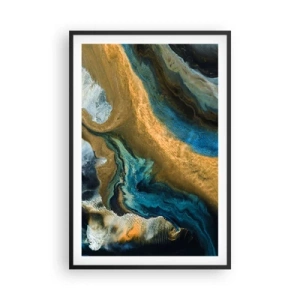 Plakát v černém rámu - Modrá – žlutá – vzájemné vlivy - 61x91 cm