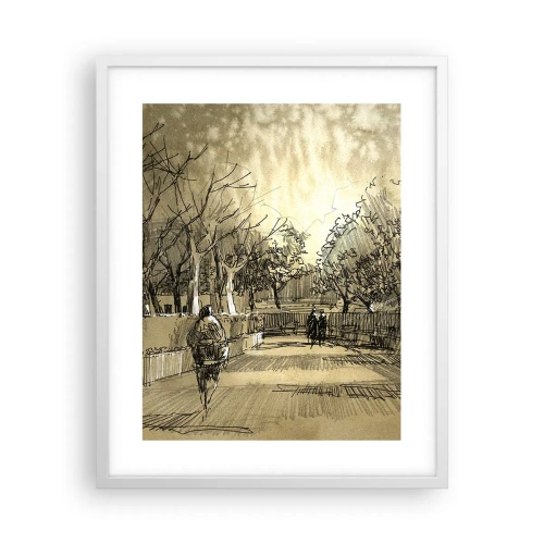 Plakát v bílém rámu - Pírkem zastavený okamžik - 40x50 cm