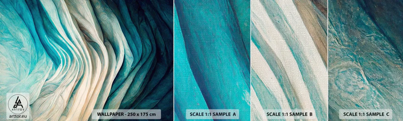 Vzor Fototapety Premium Canvas - Modrá neukojitelnost - Kus, 3D, Abstrakce - 100x30 cm