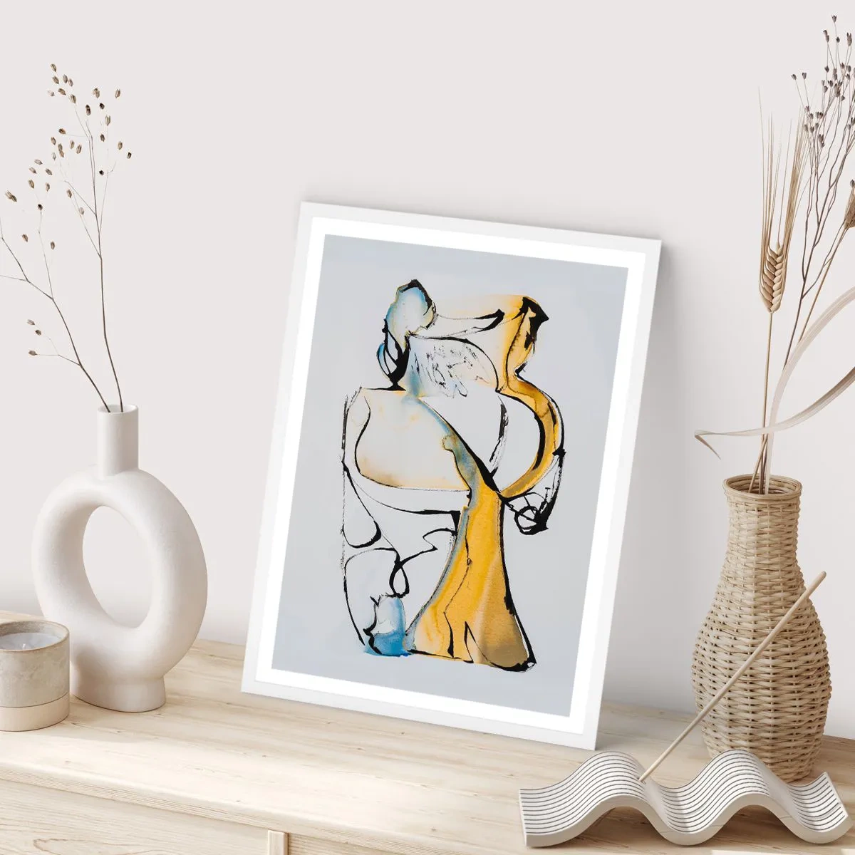 Plakát v bílém rámu - Skleněná abstrakce - 70x100 cm