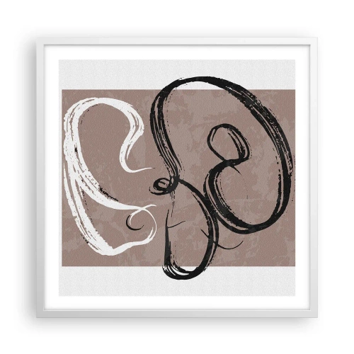 Plakát v bílém rámu - Kompozice – hledání úplnosti - 60x60 cm