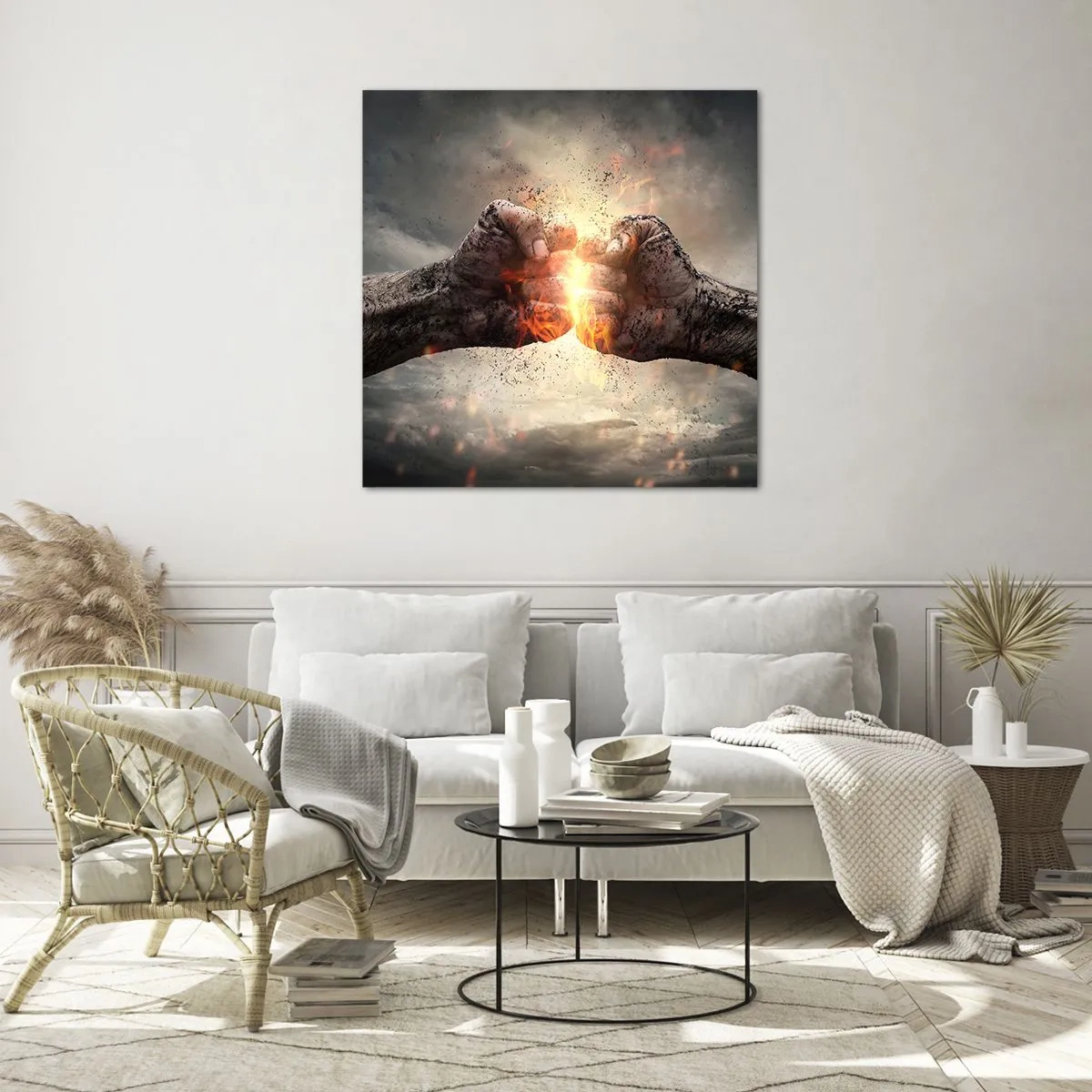 Obraz na skle - Jdi do války - 40x40 cm