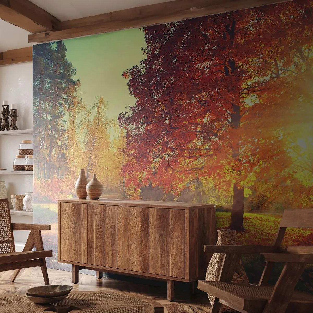 Fototapeta Premium Canvas - Rudé je krásné - Krajina, Park, Příroda - 400x280 cm