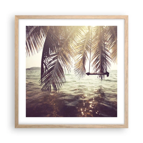 Plakát v rámu světlý dub - Houpat se libovolně v oblacích - 50x50 cm