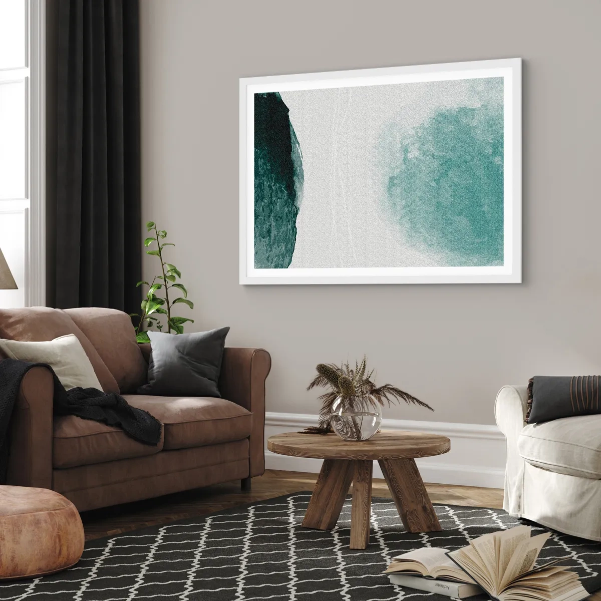 Plakát v bílém rámu - Setkání s mlhou - 50x40 cm