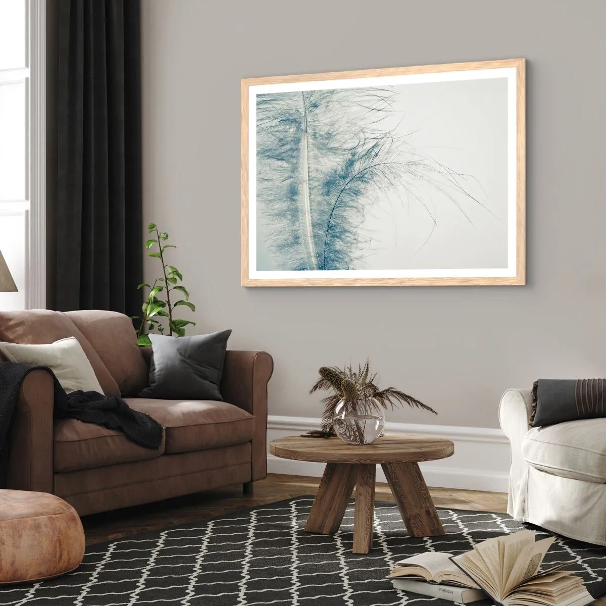 Plakát v rámu světlý dub - Šepot přírody - 70x50 cm