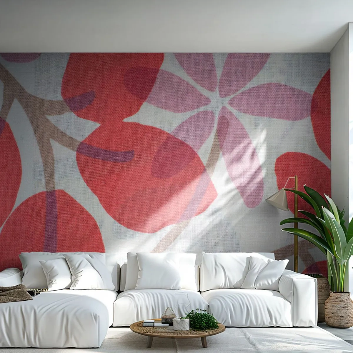 Fototapeta Standard Eco - Květinová kompozice v růžové - Boho, Květiny, Minimalismus - 400x280 cm