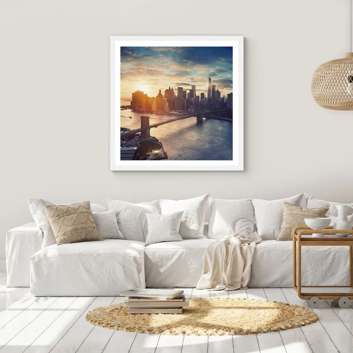 Plakát v bílém rámu - Pomník kultury Západu - 60x60 cm