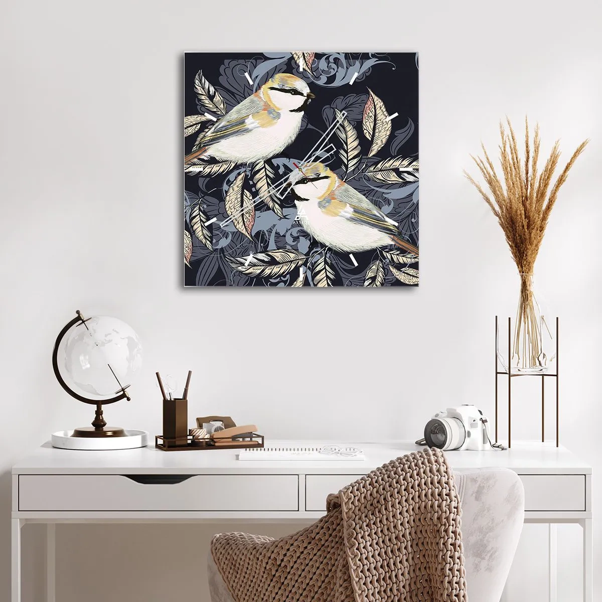 Nástěnné hodiny - Žlutomodrá píseň - 40x40 cm