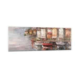 Obraz na skle - Romantický přístav - 90x30 cm