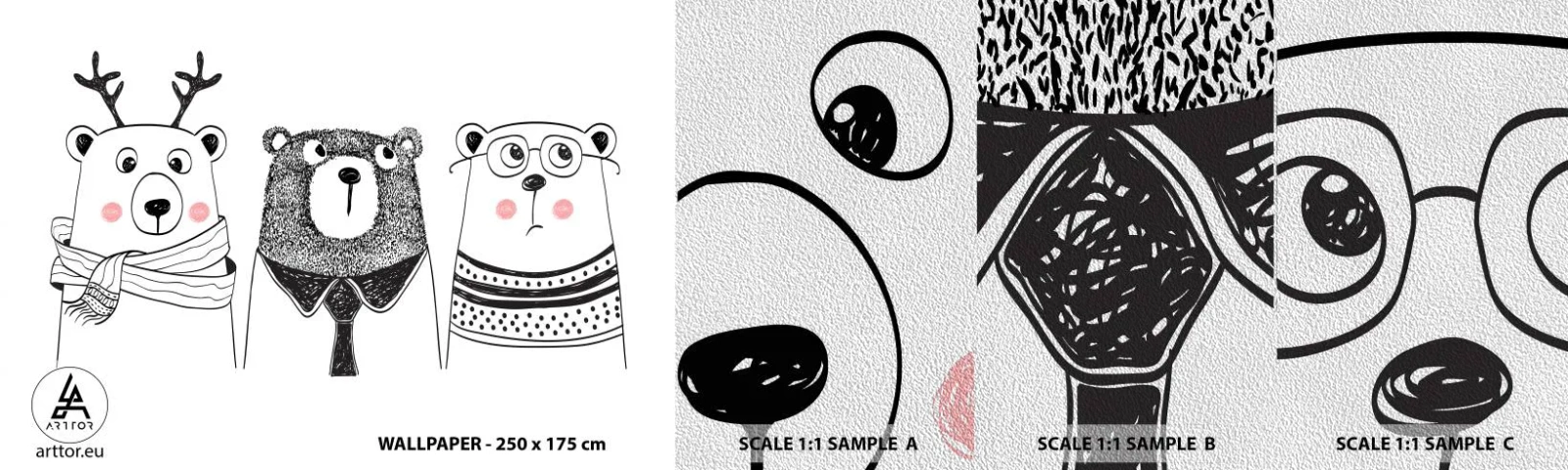 Vzor Fototapety Premium Sand - Medvěd, medvídek a méďa - Pro děti, Medvěd, Ilustrace - 100x30 cm