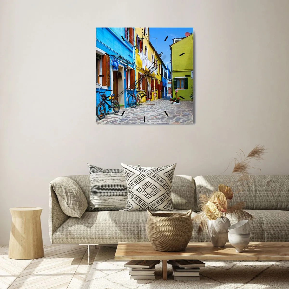 Nástěnné hodiny - Pastelové, sladké zákoutí - 30x30 cm