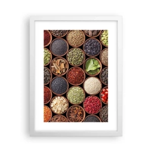 Plakát v bílém rámu - Všechny chutě světa - 30x40 cm