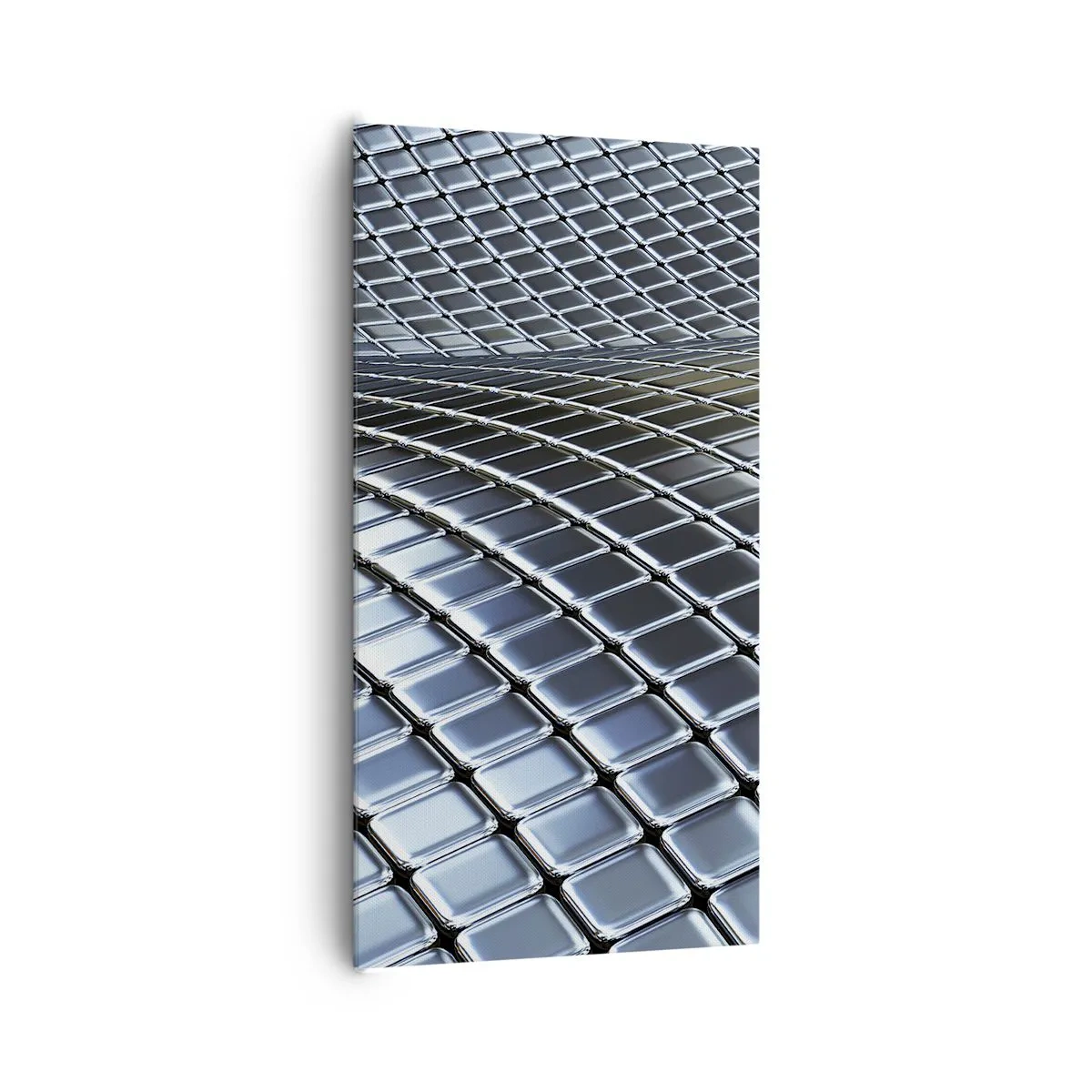 Obraz na plátně - Kovová stříbrná vlna - 65x120 cm