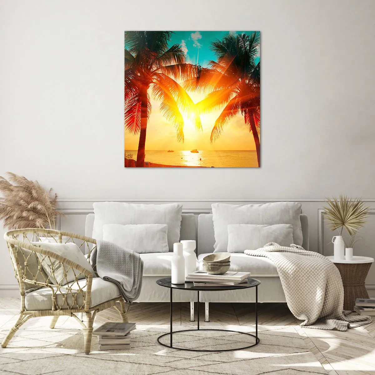Obraz na skle - Exotický pár - 70x70 cm